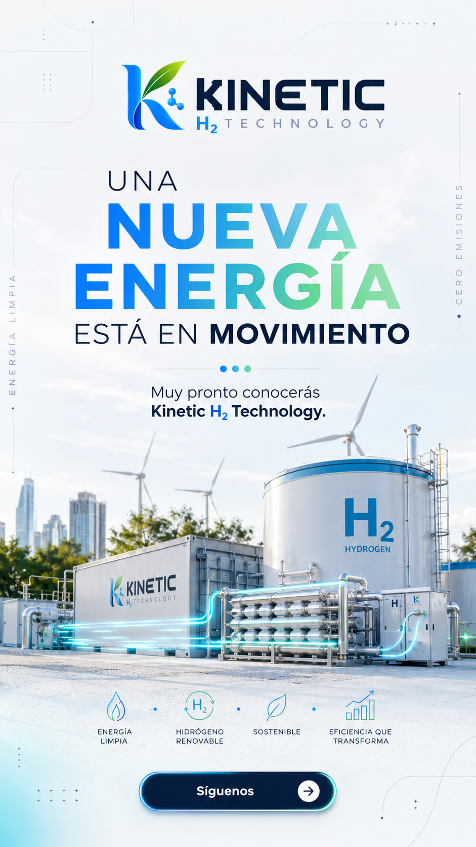 Visual conceptual móvil de energía e infraestructura de hidrógeno